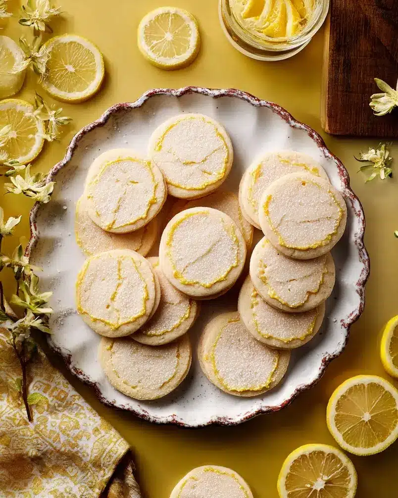 Lemon Sugar Cookies 2 Recipe preparation image: Lemony sugar cookie dough being divided into equal size doughballs.