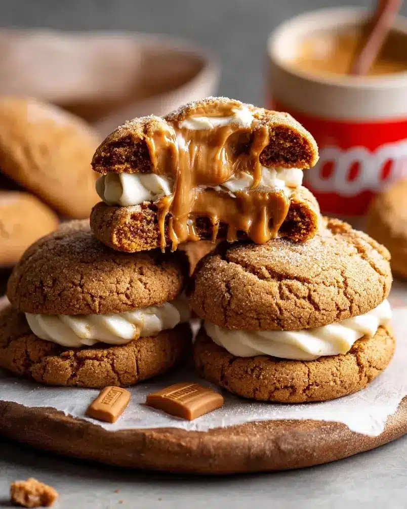 Biscoff stuffed cookies 3 Cooking process image